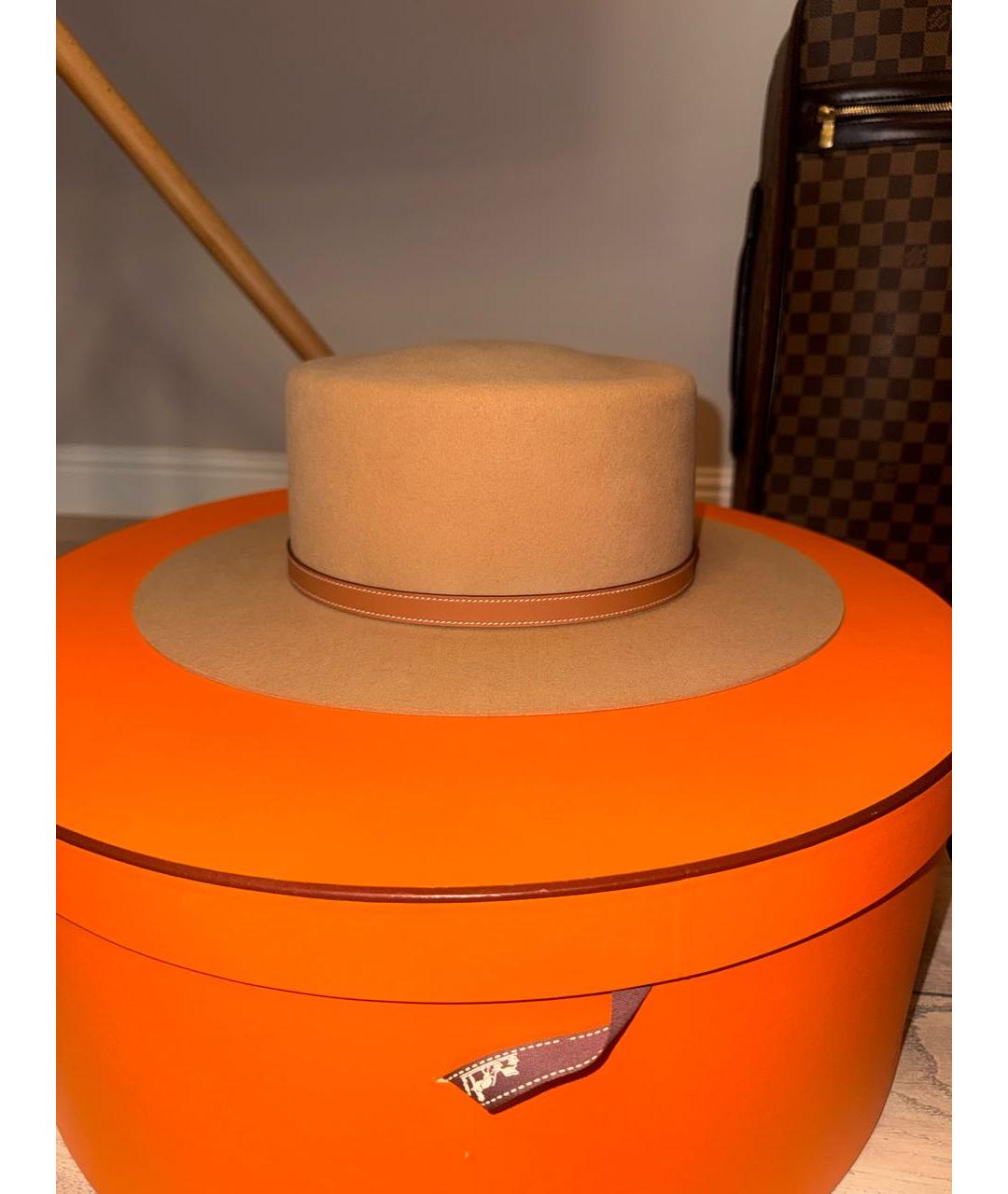 HERMES Бежевая шерстяная шляпа, фото 3