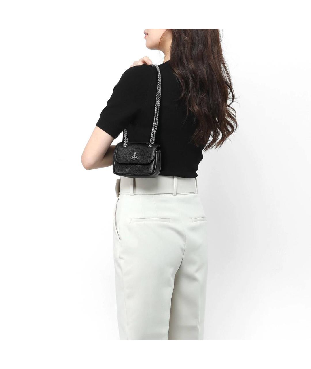 VIVIENNE WESTWOOD Черная сумка через плечо, фото 6