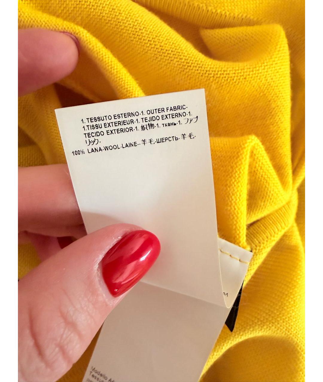 VERSACE Желтое шерстяное платье, фото 5