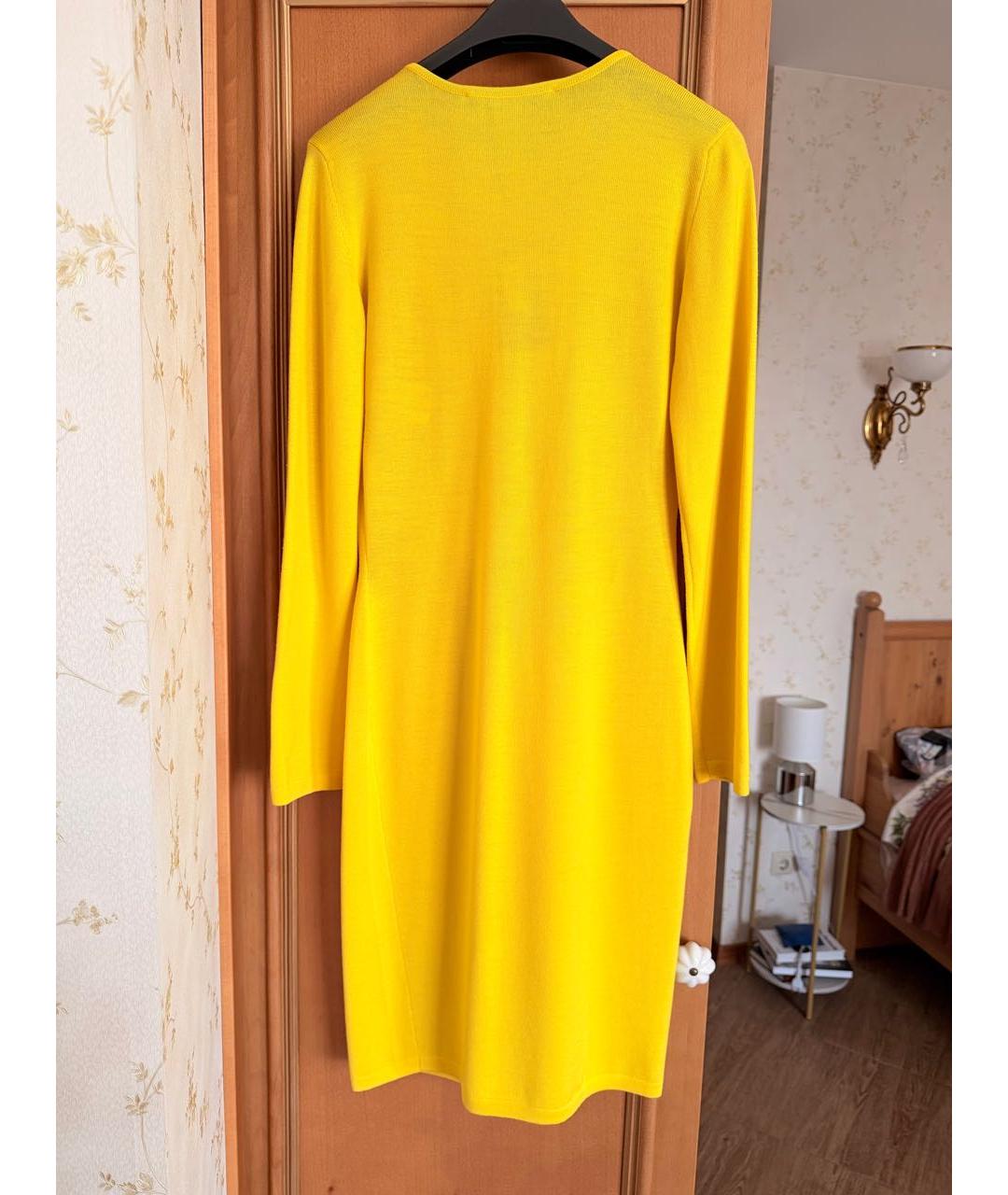 VERSACE Желтое шерстяное платье, фото 2