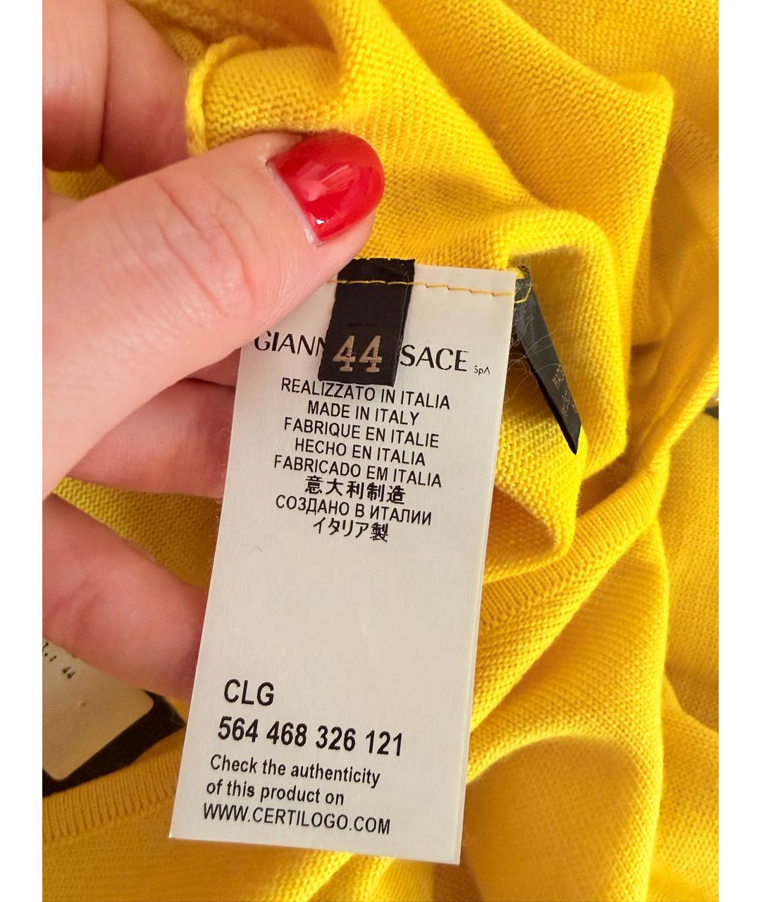 VERSACE Желтое шерстяное платье, фото 4