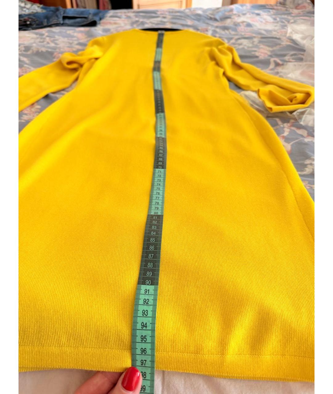 VERSACE Желтое шерстяное платье, фото 8