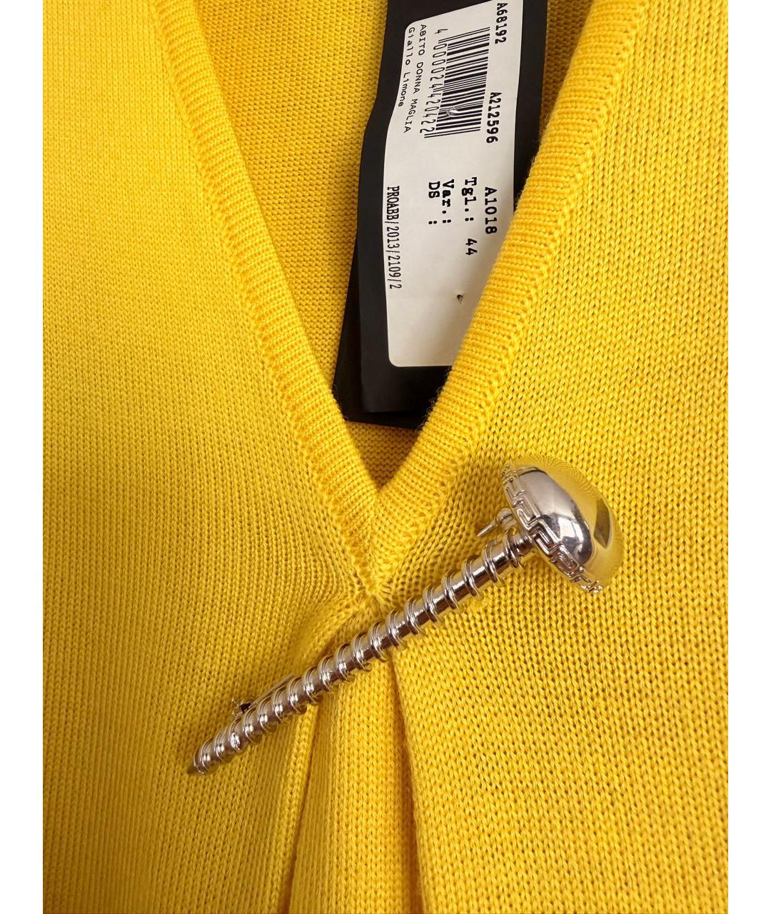 VERSACE Желтое шерстяное платье, фото 3