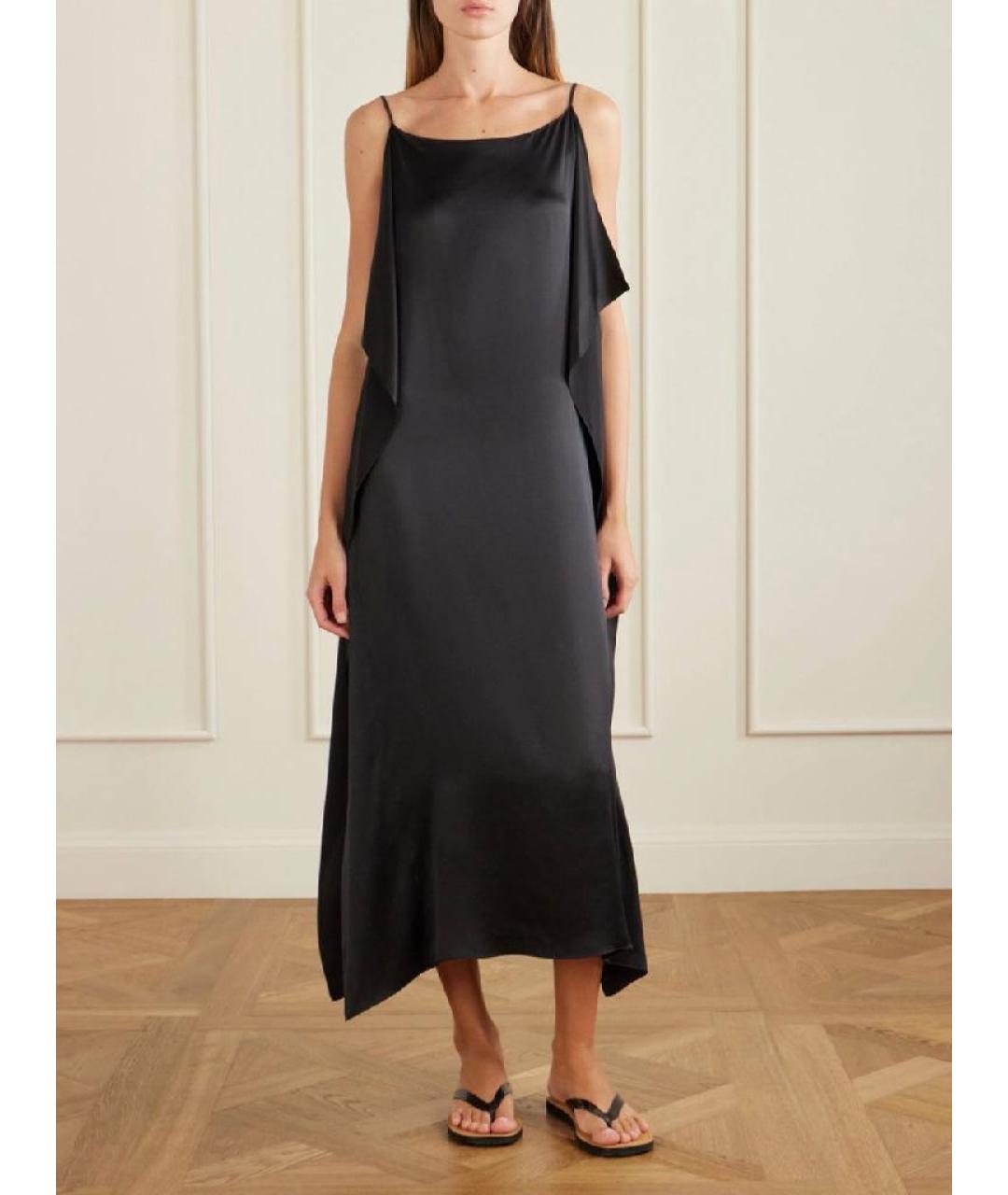 THE ROW Черное шелковое вечернее платье, фото 3