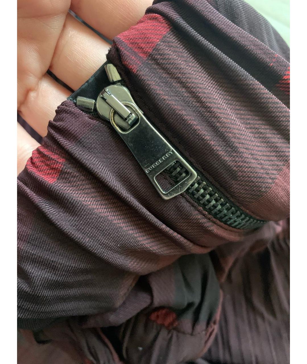 BURBERRY Бордовое шелковое повседневное платье, фото 6