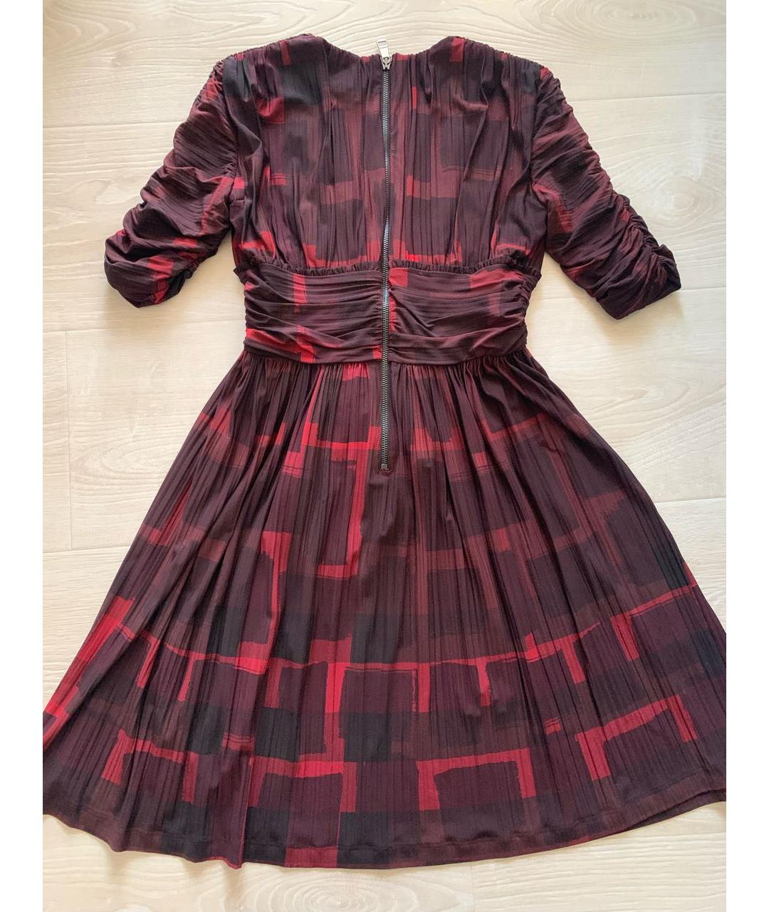 BURBERRY Бордовое шелковое повседневное платье, фото 2