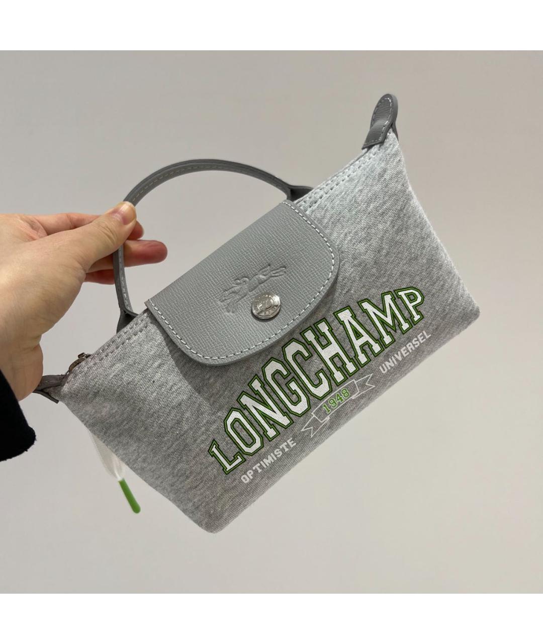 LONGCHAMP Серая сумка с короткими ручками, фото 5