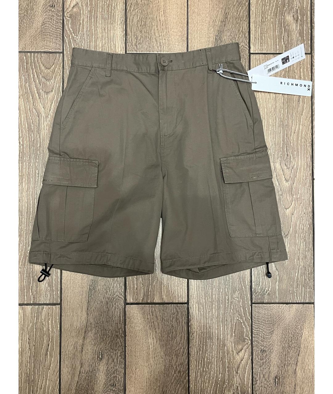 JOHN RICHMOND Хаки хлопковые шорты, фото 6