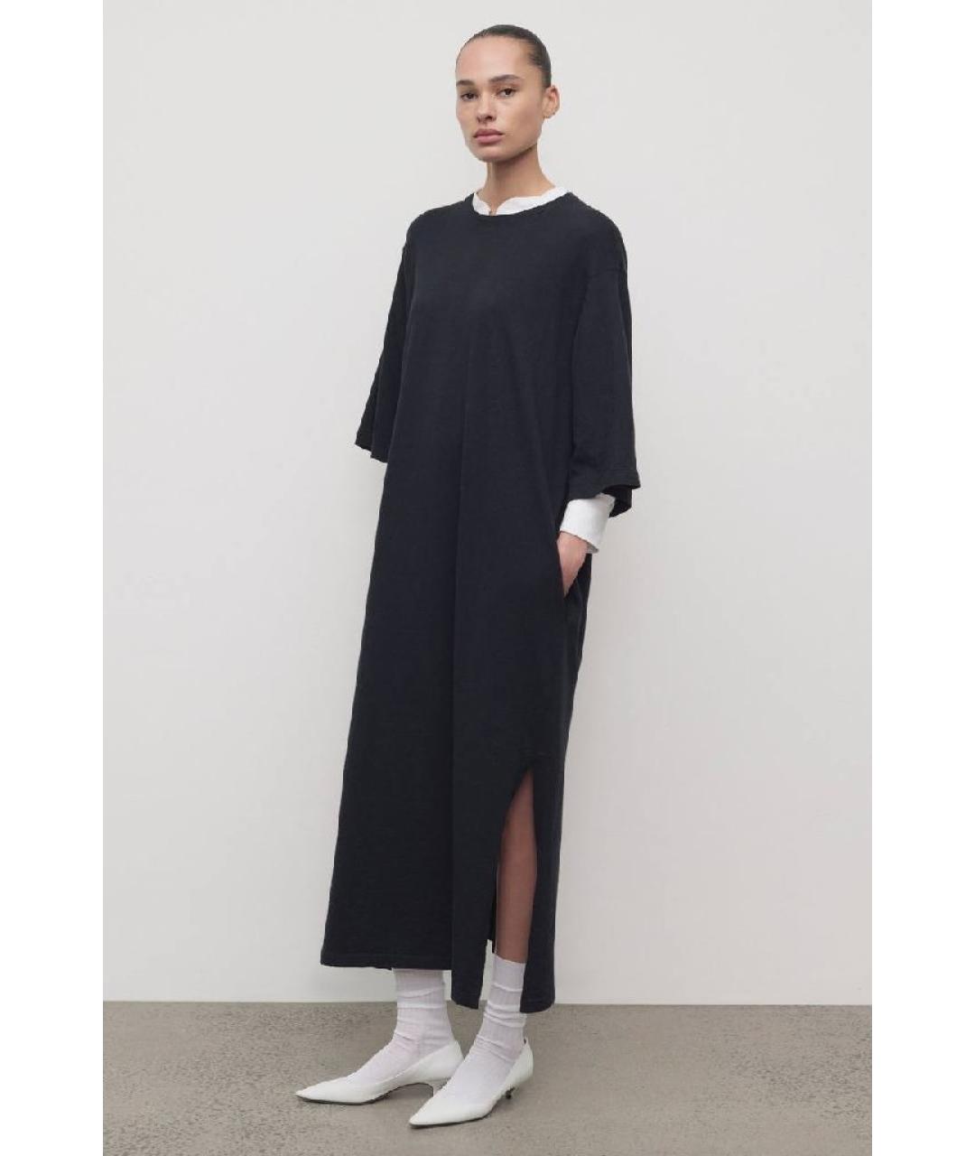 THE ROW Черное хлопковое повседневное платье, фото 3