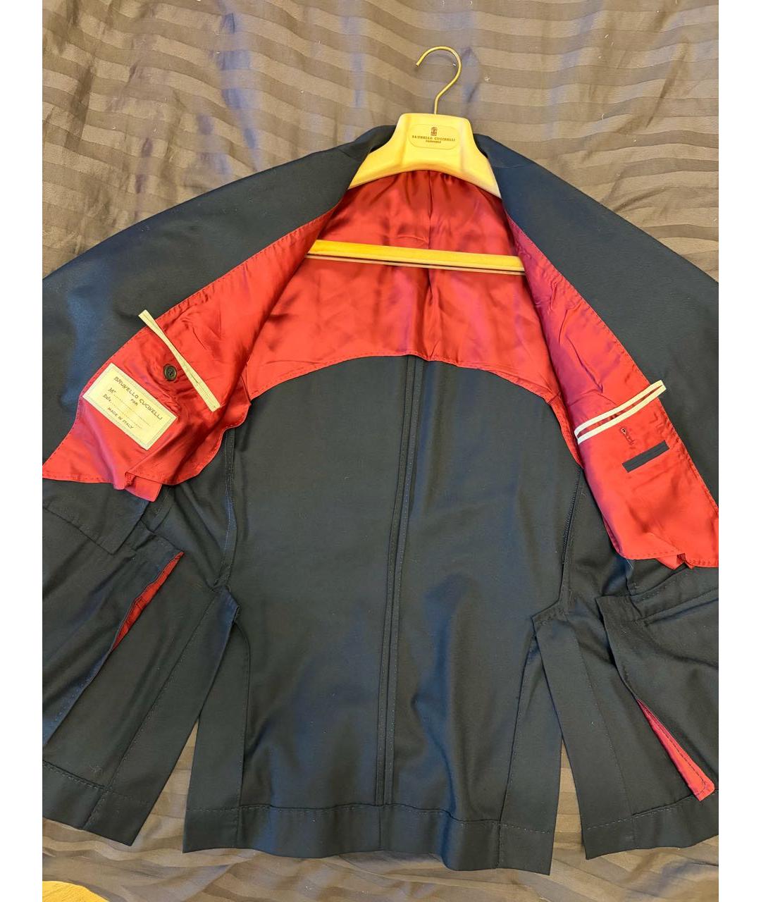 BRUNELLO CUCINELLI Темно-синий шерстяной пиджак, фото 5