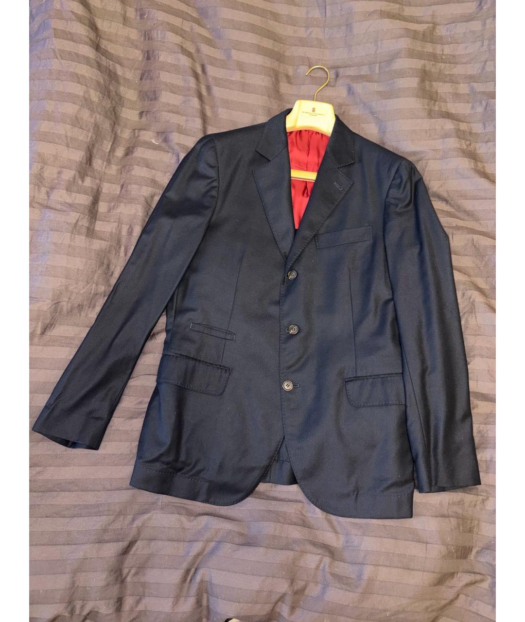 BRUNELLO CUCINELLI Темно-синий шерстяной пиджак, фото 6