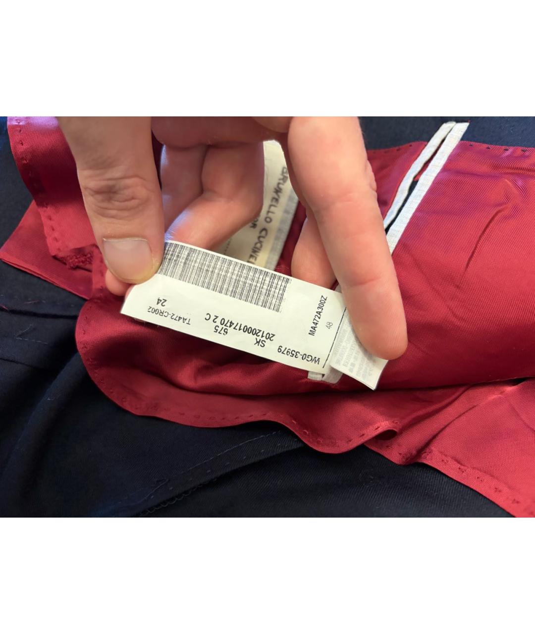 BRUNELLO CUCINELLI Темно-синий шерстяной пиджак, фото 3