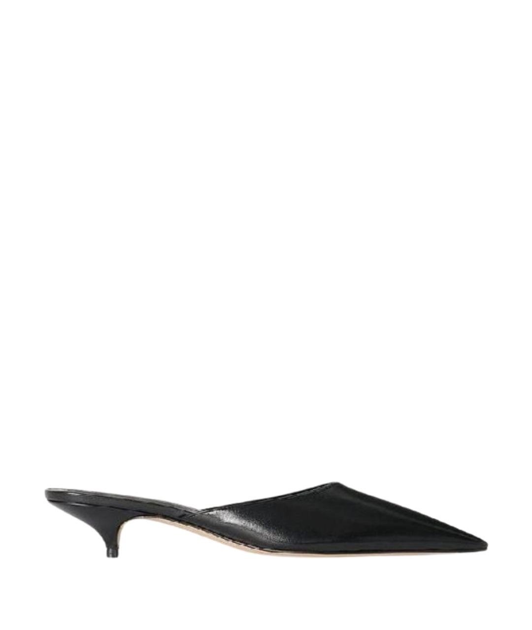 THE ROW Черные кожаные мюли, фото 1