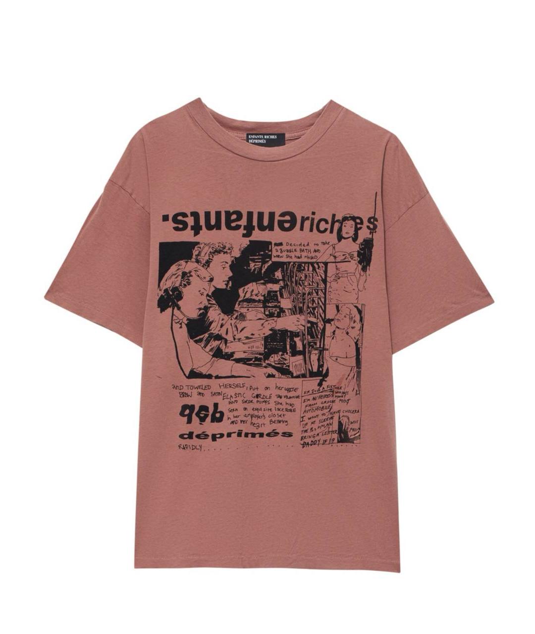 Enfants Riches Déprimés Коричневая хлопковая футболка, фото 10