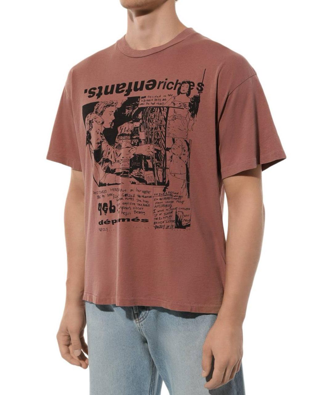 Enfants Riches Déprimés Коричневая хлопковая футболка, фото 6
