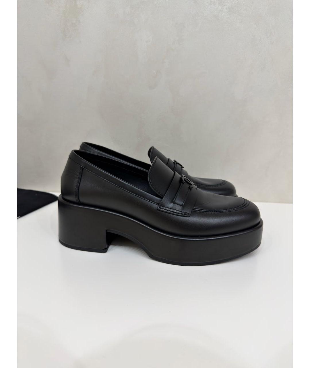 CHANEL Черные кожаные лоферы, фото 5