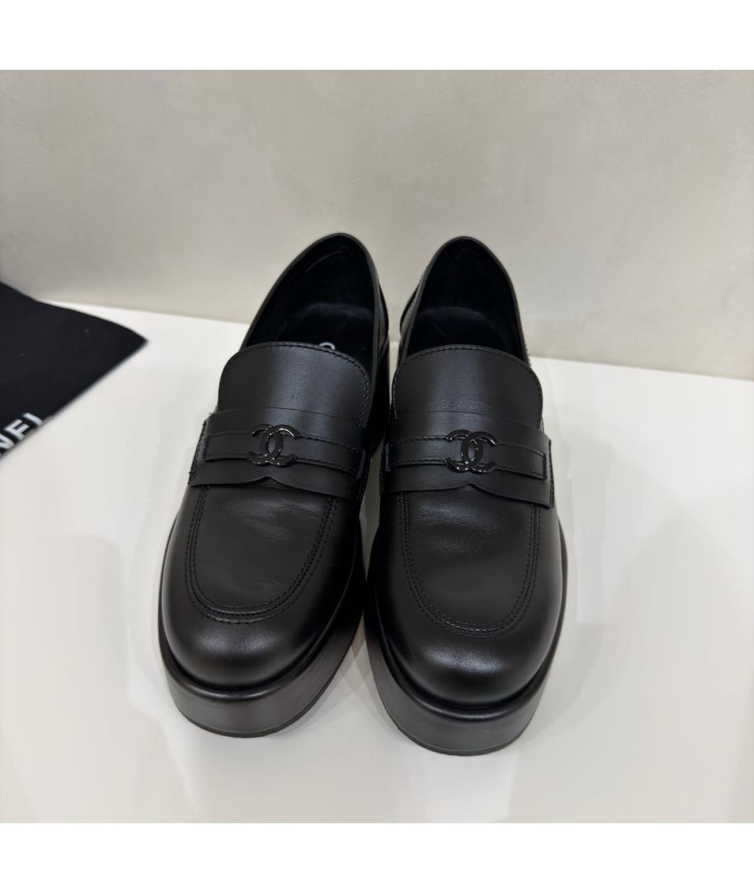 CHANEL Черные кожаные лоферы, фото 2