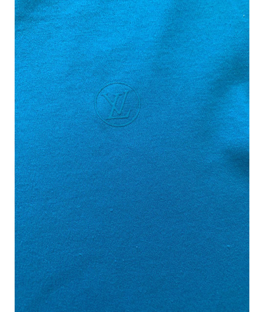 LOUIS VUITTON Бирюзовое хлопко-эластановое повседневное платье, фото 4