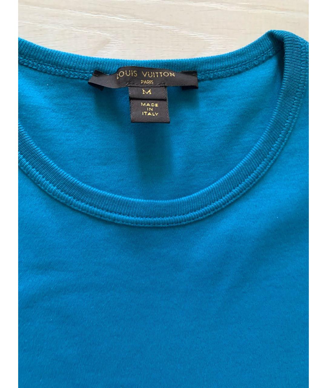 LOUIS VUITTON Бирюзовое хлопко-эластановое повседневное платье, фото 3
