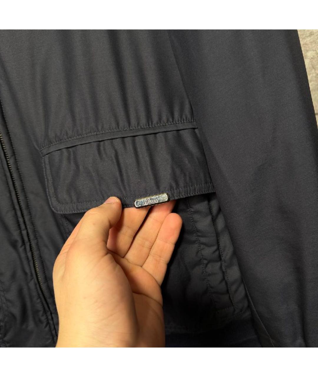 BRIONI Темно-синяя шелковая куртка, фото 4