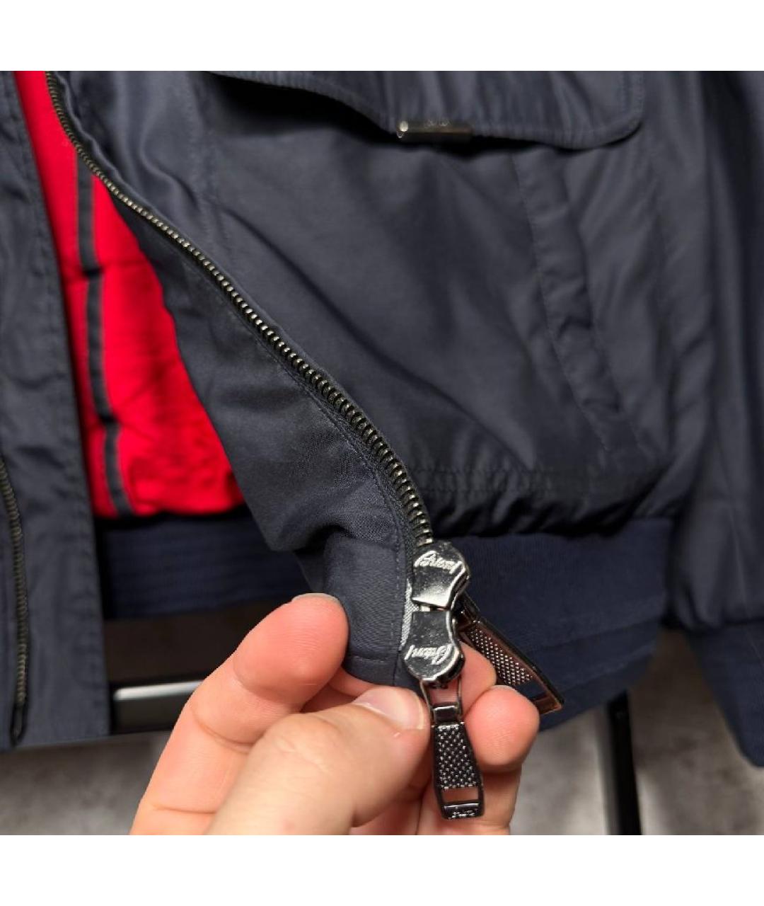 BRIONI Темно-синяя шелковая куртка, фото 8