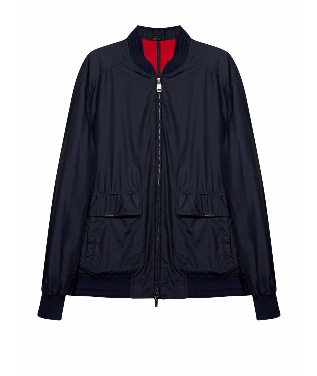 BRIONI Темно-синяя шелковая куртка, фото 1