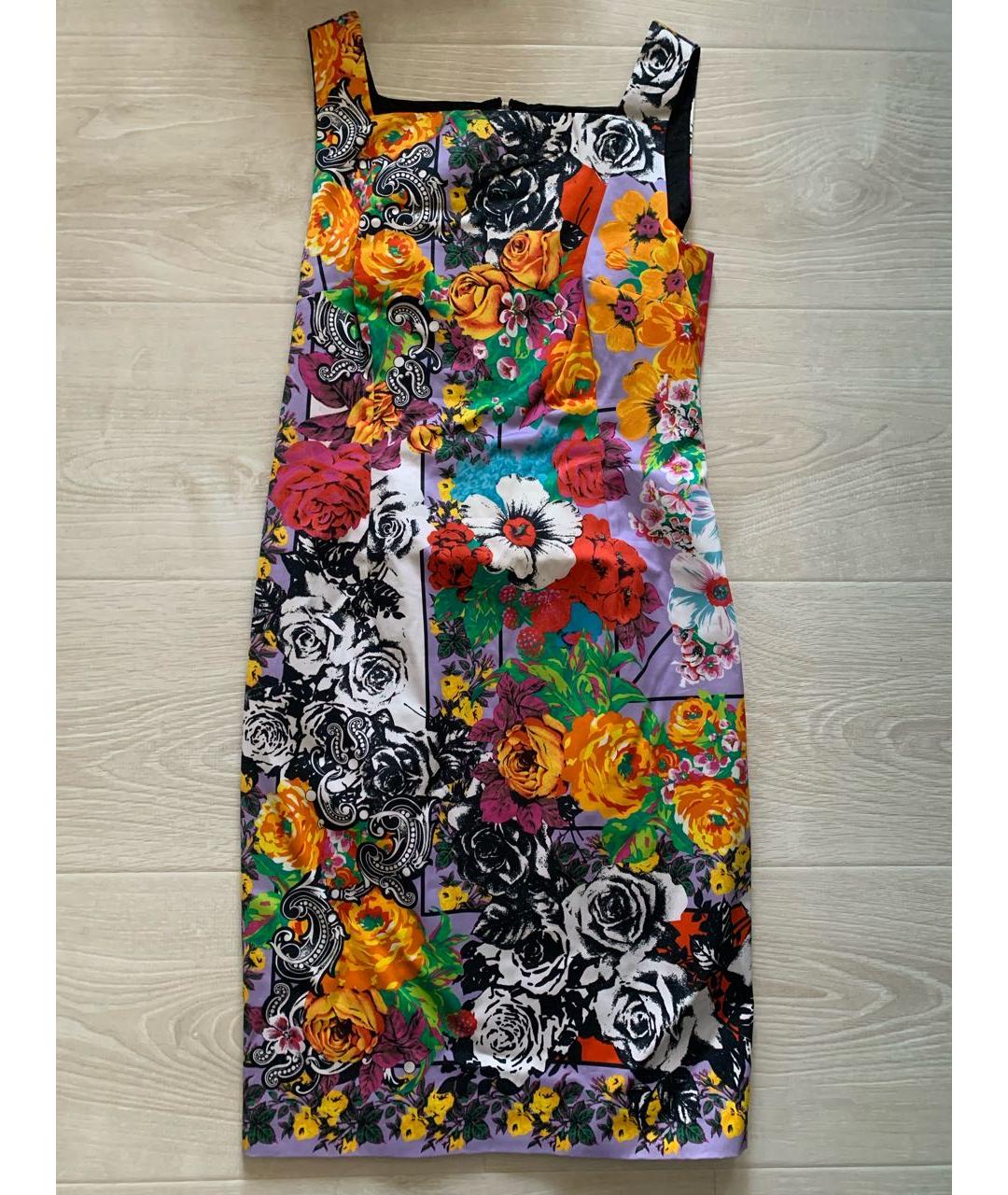 VERSACE Мульти хлопковое повседневное платье, фото 7