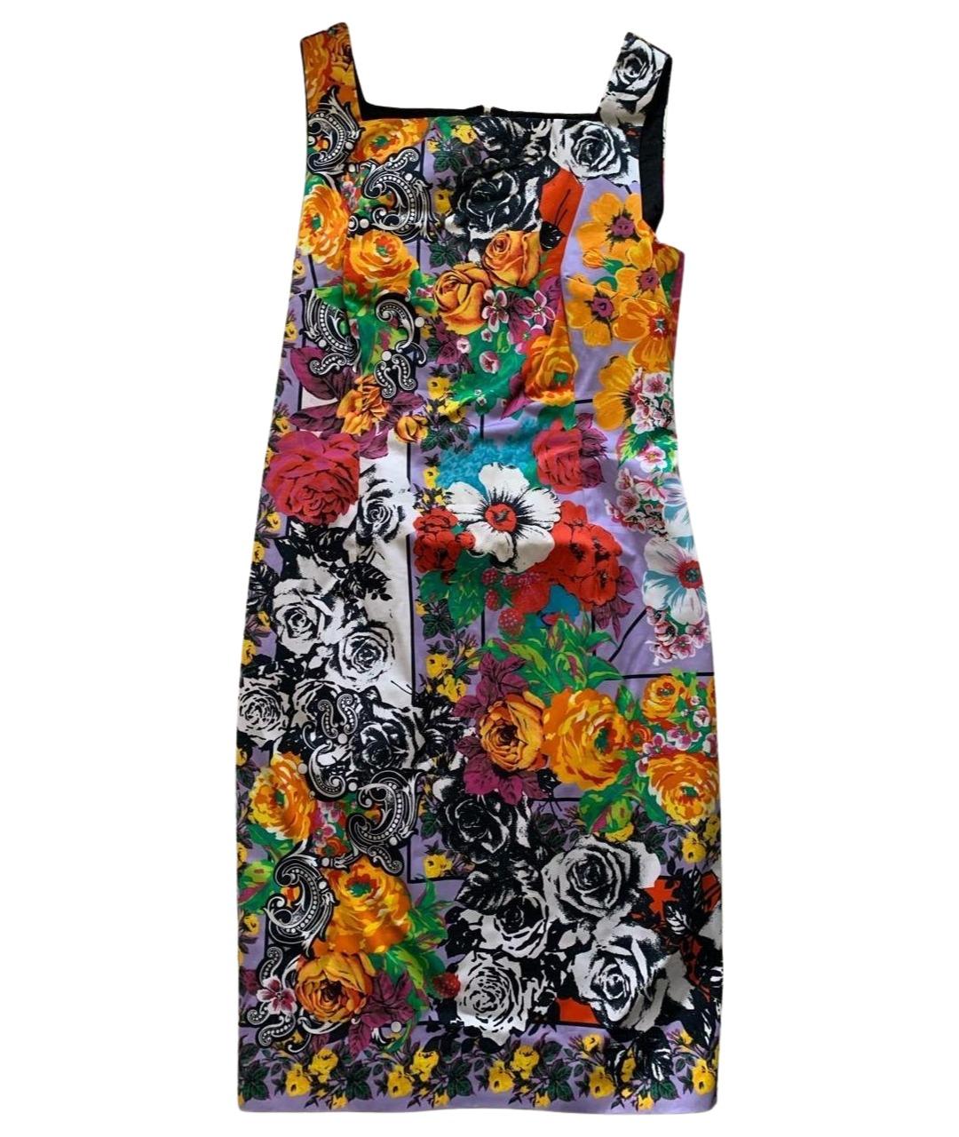 VERSACE Мульти хлопковое повседневное платье, фото 1