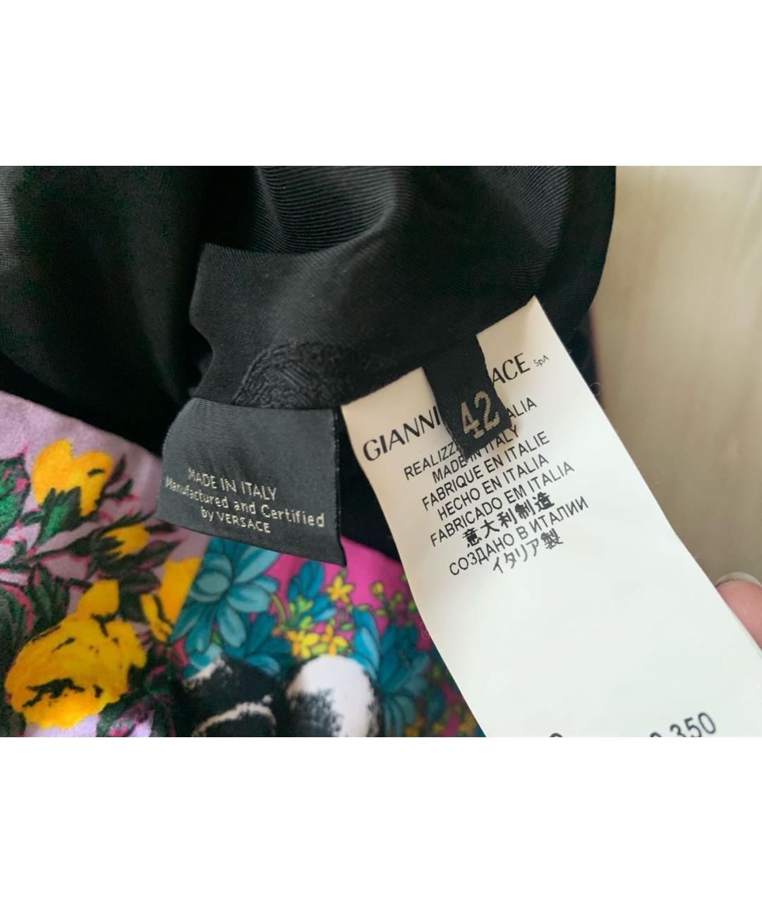 VERSACE Мульти хлопковое повседневное платье, фото 5