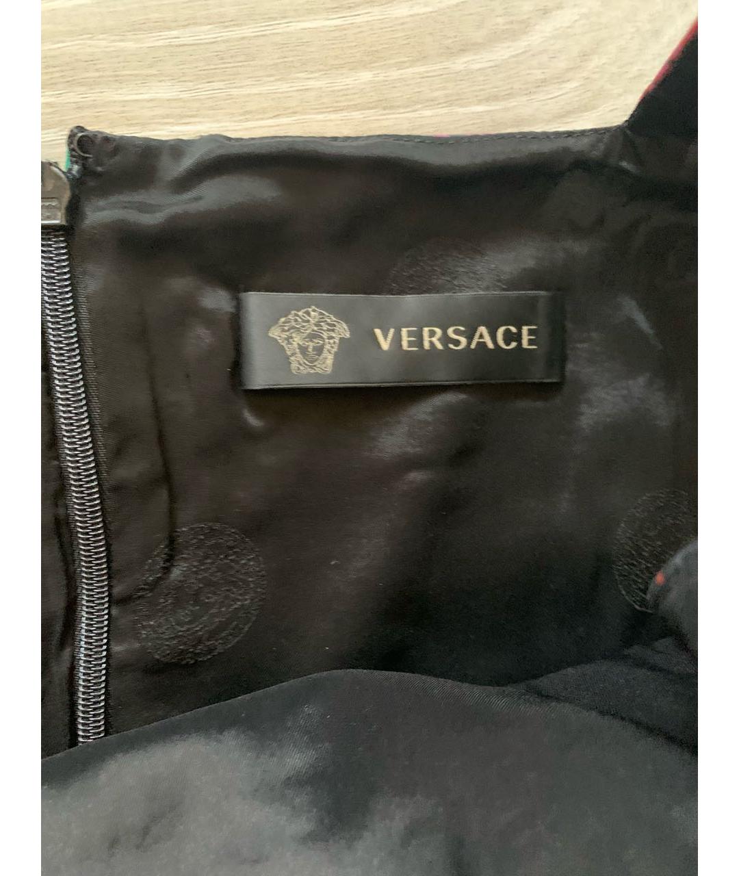 VERSACE Мульти хлопковое повседневное платье, фото 3