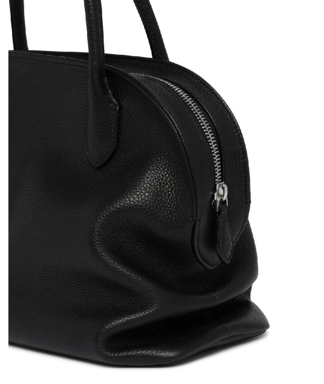 THE ROW Черная кожаная сумка с короткими ручками, фото 4