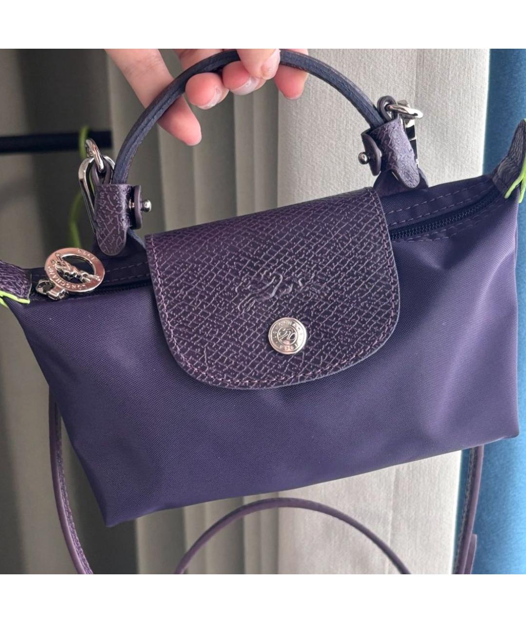 LONGCHAMP Фиолетовая сумка с короткими ручками, фото 5