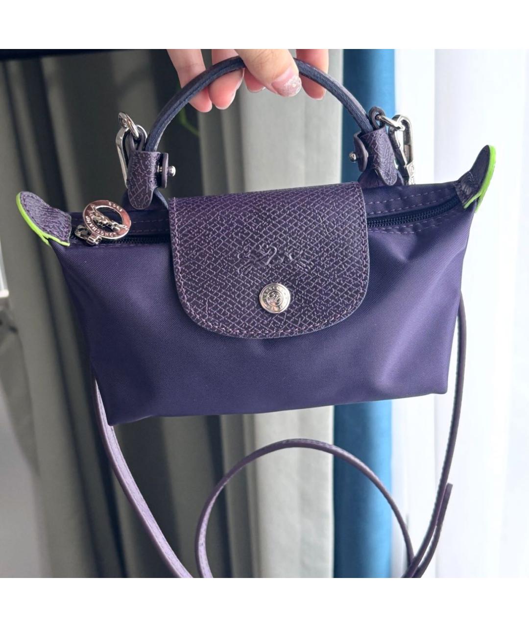LONGCHAMP Фиолетовая сумка с короткими ручками, фото 7