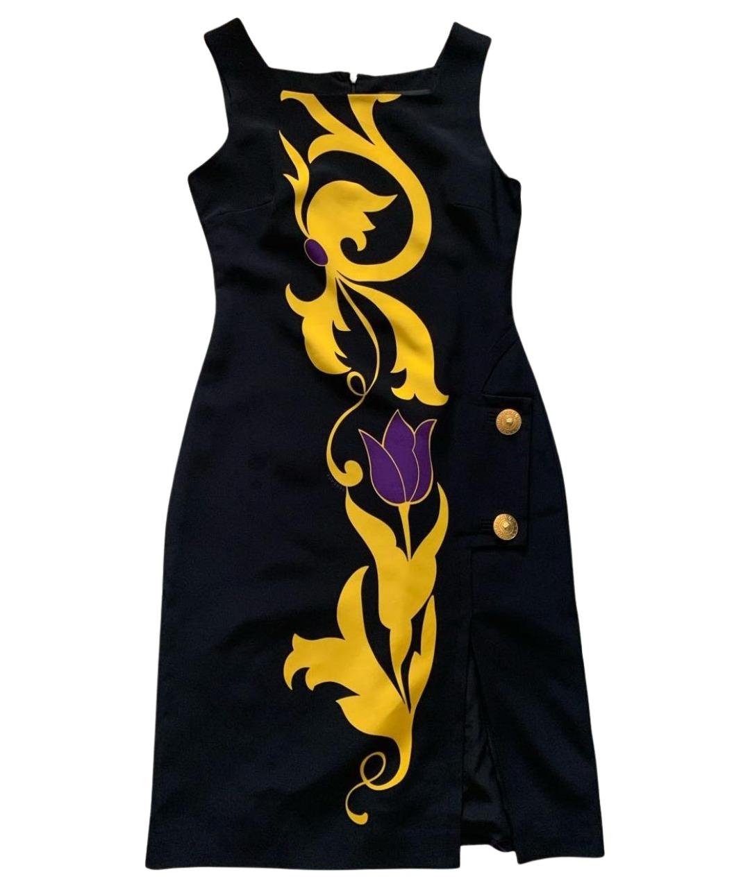 VERSACE Черное шелковое повседневное платье, фото 1