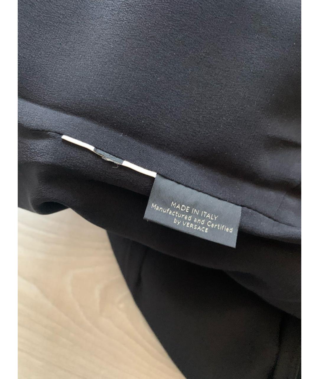 VERSACE Черное шелковое повседневное платье, фото 5