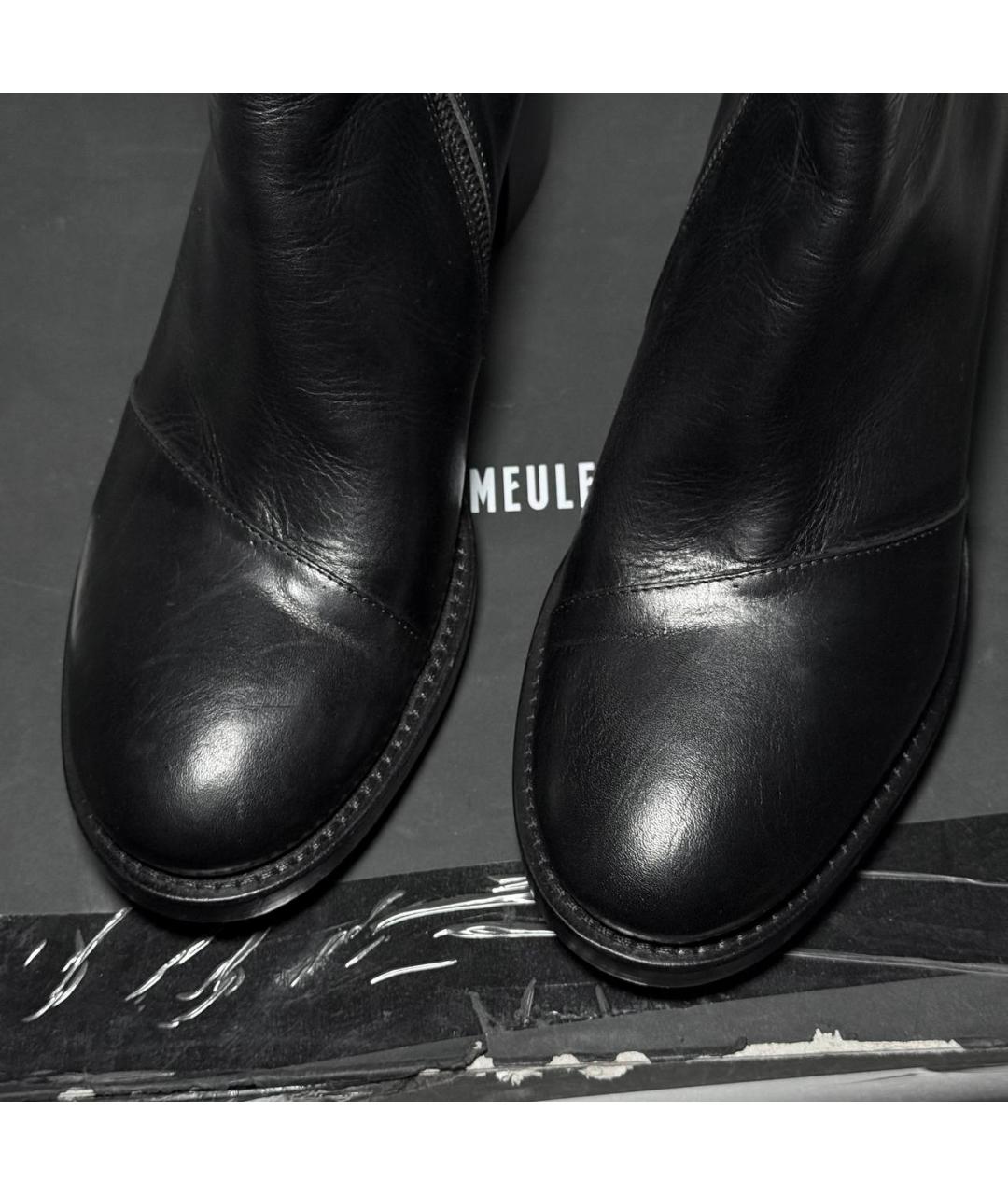 ANN DEMEULEMEESTER Черные кожаные ботильоны, фото 6