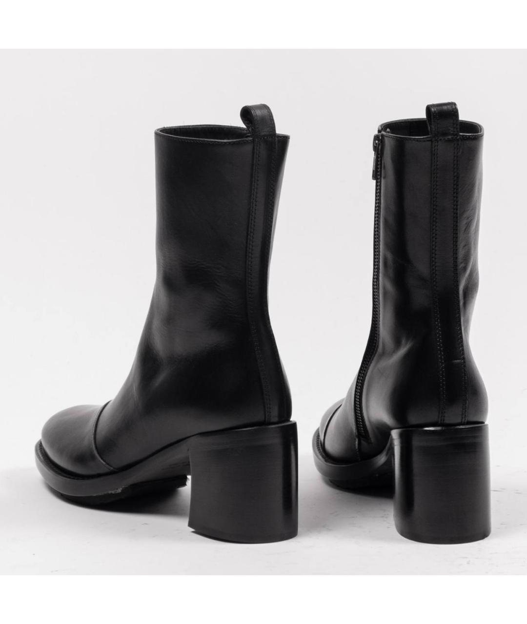 ANN DEMEULEMEESTER Черные кожаные ботильоны, фото 4