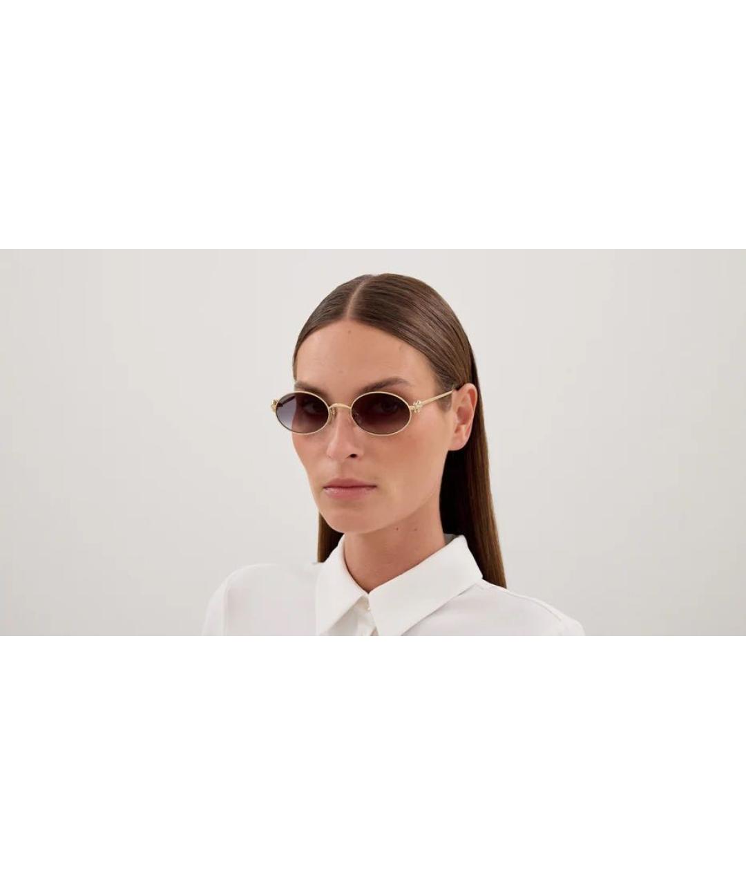 CARTIER Золотые металлические солнцезащитные очки, фото 5