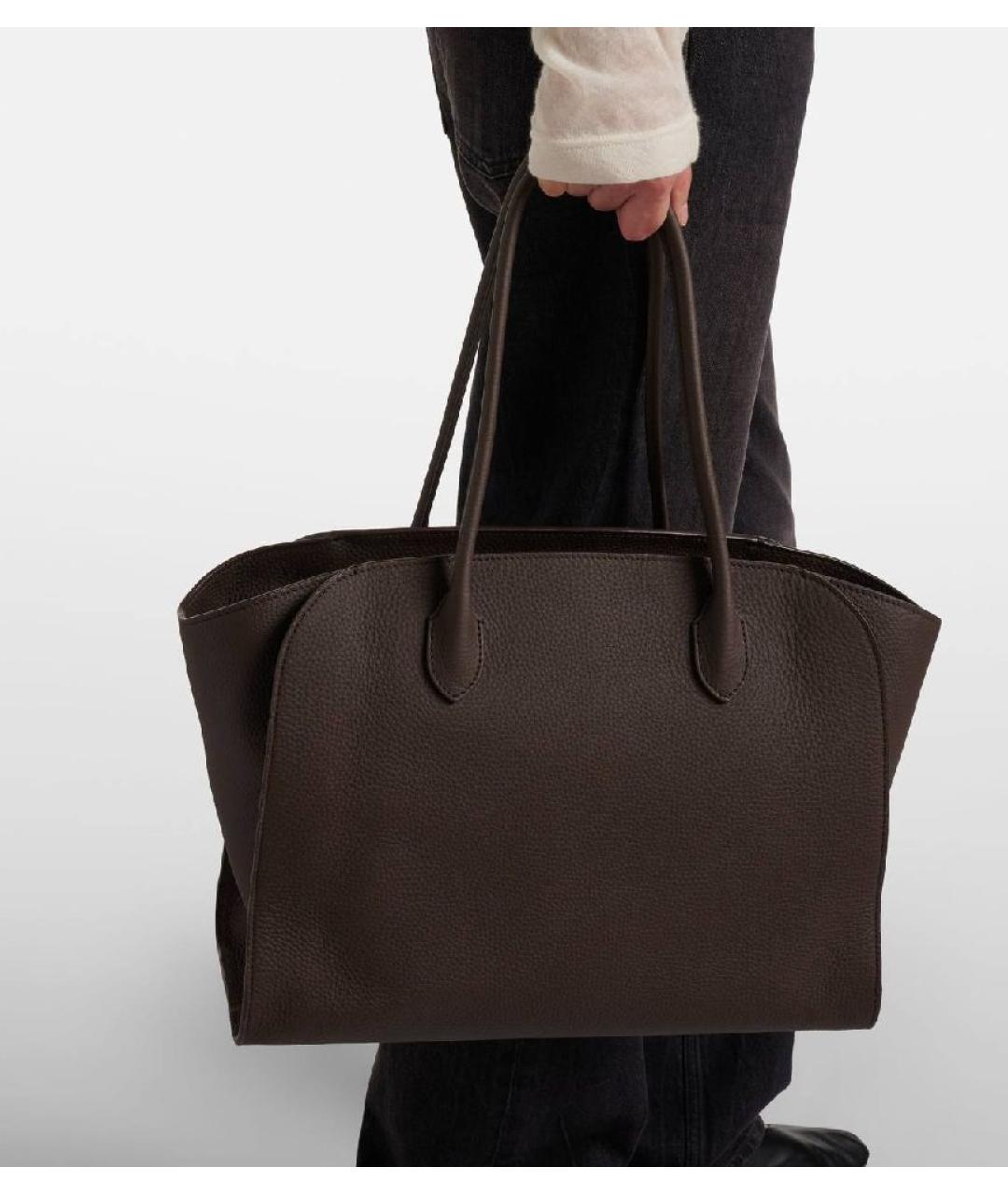 THE ROW Коричневая кожаная сумка тоут, фото 3