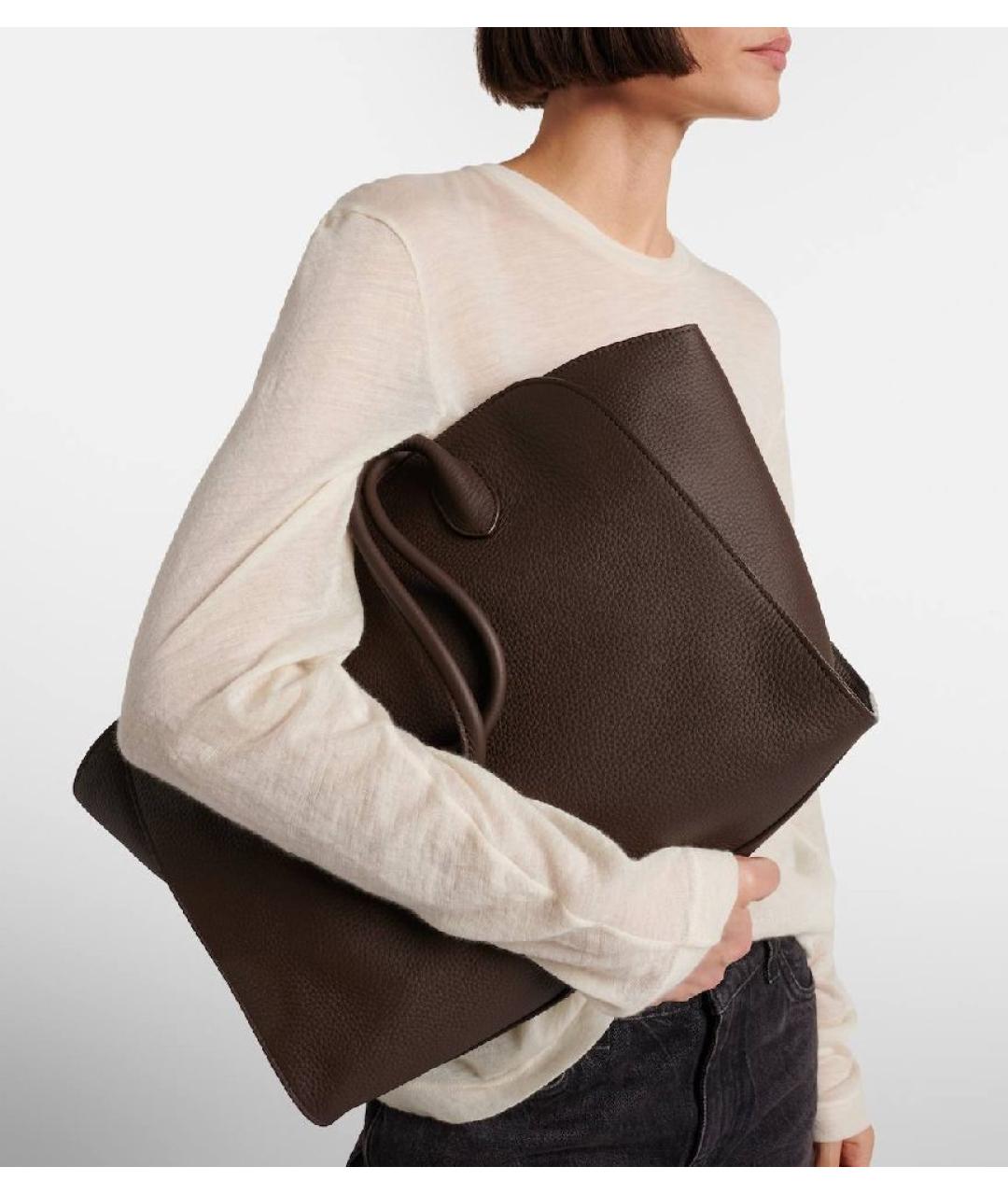 THE ROW Коричневая кожаная сумка тоут, фото 5