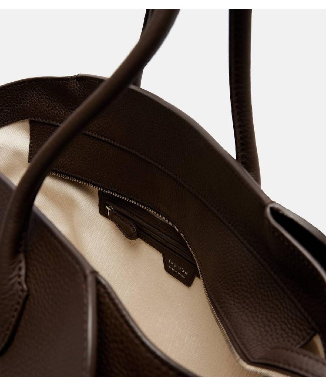 THE ROW Коричневая кожаная сумка тоут, фото 4