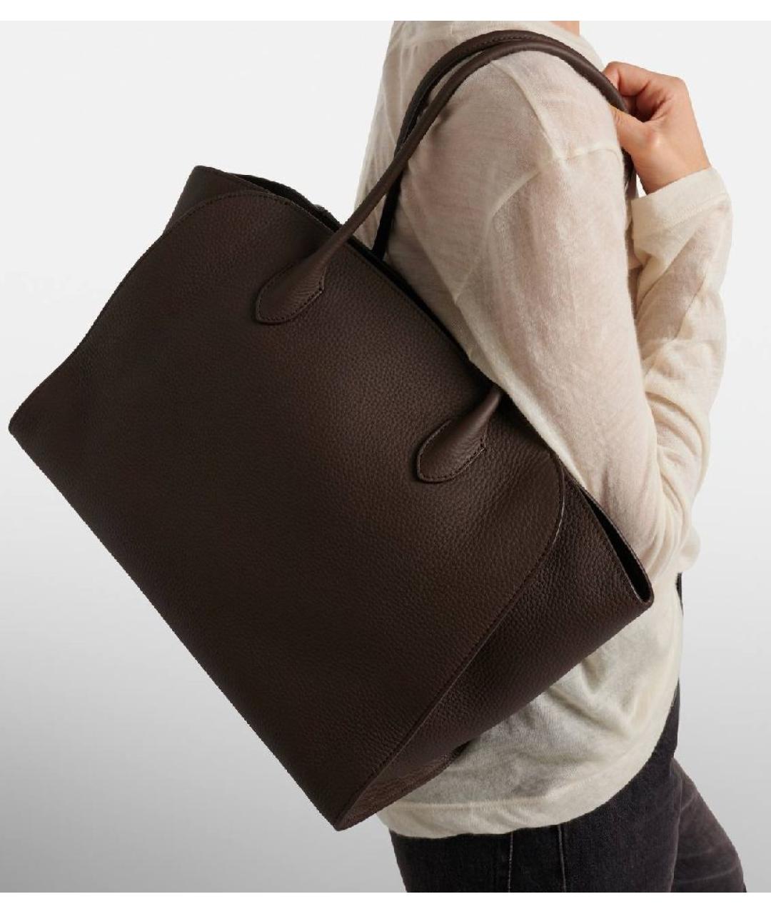 THE ROW Коричневая кожаная сумка тоут, фото 2