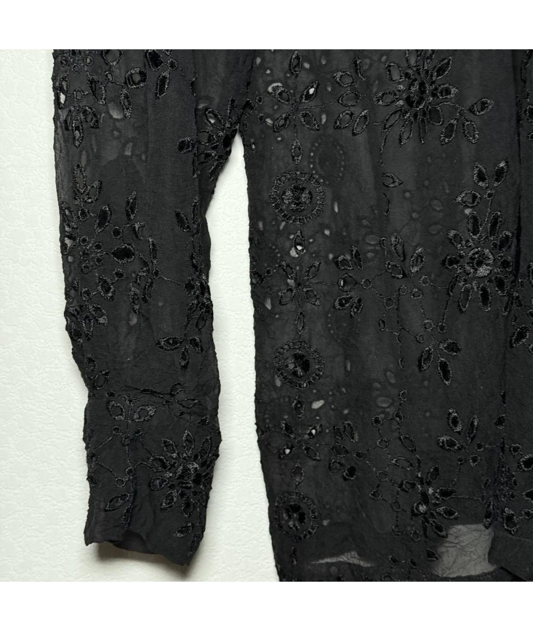 ANN DEMEULEMEESTER Черная шелковая блузы, фото 4