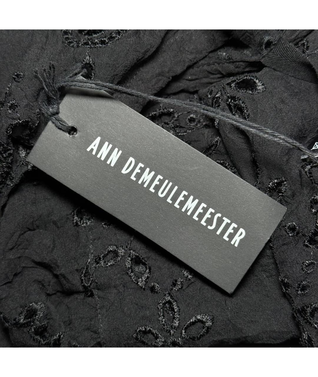 ANN DEMEULEMEESTER Черная шелковая блузы, фото 6