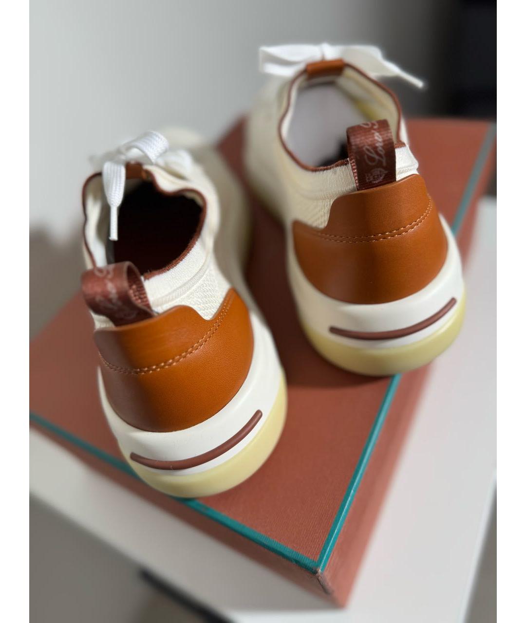 LORO PIANA Бежевые текстильные низкие кроссовки / кеды, фото 3