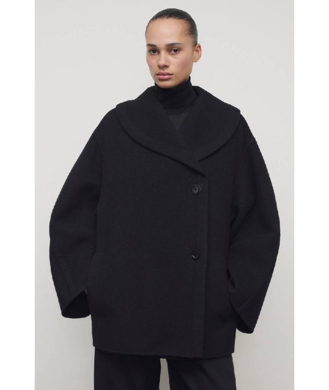 THE ROW Черное шерстяное пальто, фото 3