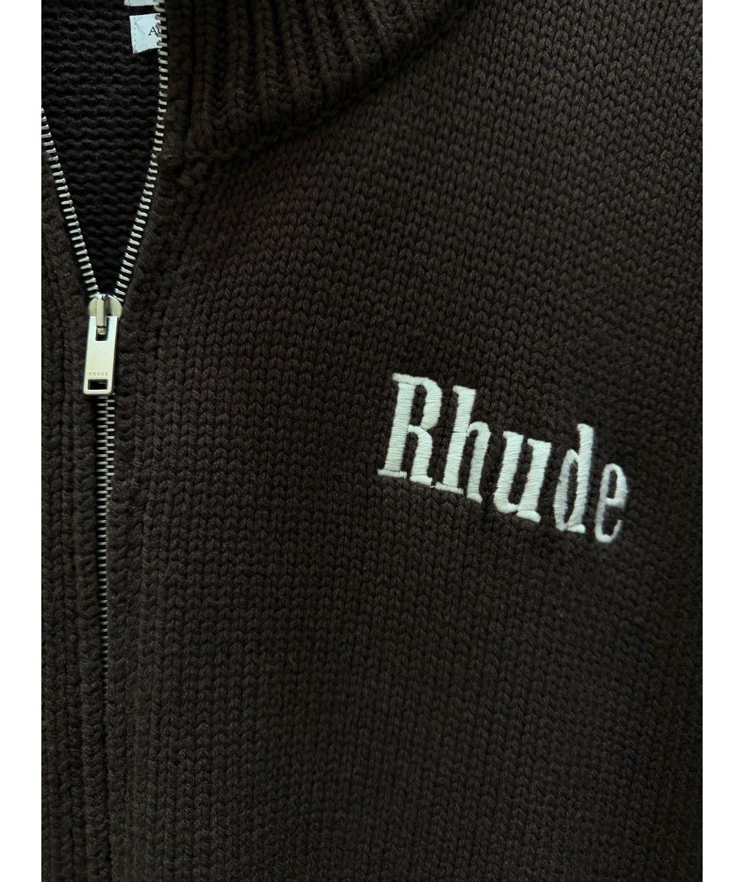 RHUDE Коричневый шерстяной кардиган, фото 3