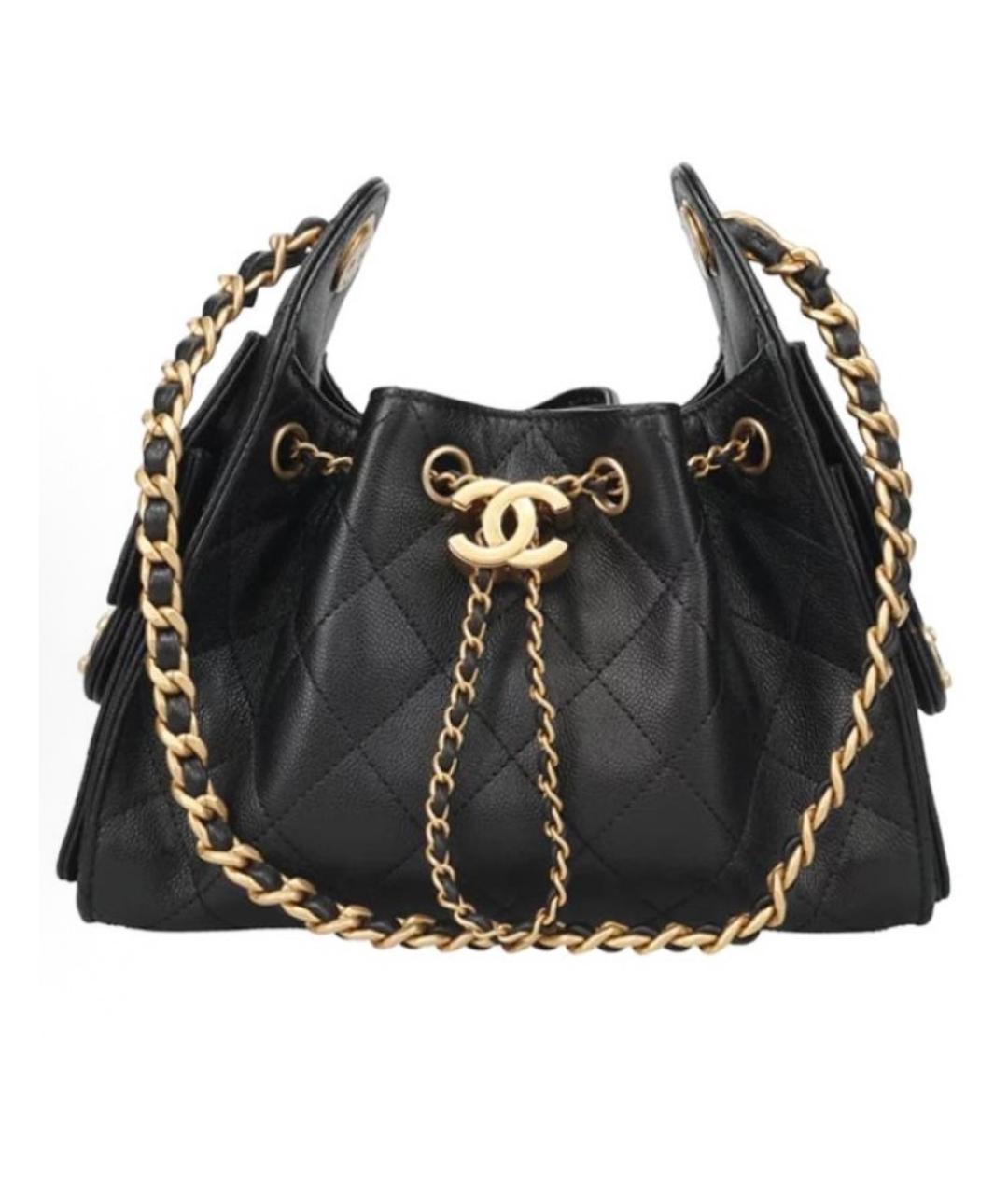 CHANEL Черная кожаная сумка через плечо, фото 8