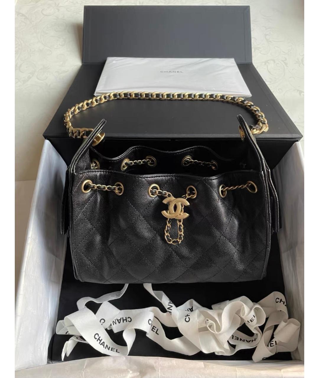 CHANEL Черная кожаная сумка через плечо, фото 3