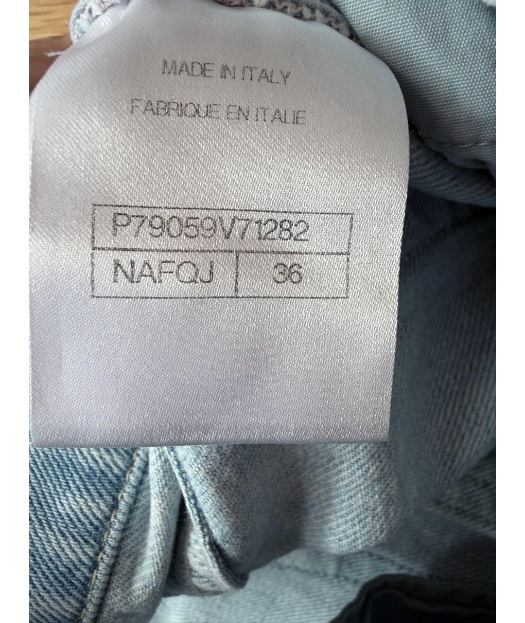 CHANEL Голубые хлопковые прямые джинсы, фото 4